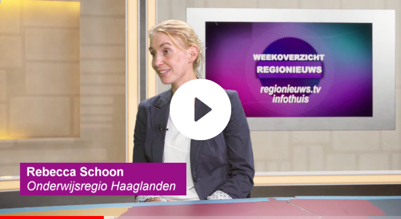 Rebecca Schoon vertelt op regionale televisie over personeelstekort en de onderwijsregio